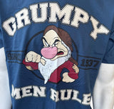 Disney Men's Grumpy Men Rule Since 1937 Blue Short Sleeve Shirt Size Large