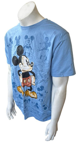 Disney Men's Classic Mickey Mouse Model No. 1 Blue Short Sleeve Shirt Size Large