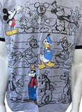 Disney Men's Mickey Mouse Donald Duck Goofy Through The Years Gray Shirt Size L