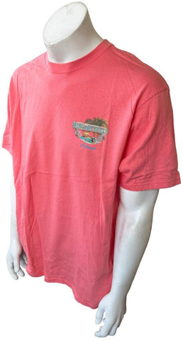 Margaritaville Men's Orlando Livin For The Weekend Graphic Pink Shirt Size Large