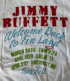 Anvil Men's Jimmy Buffett Welcome To Fin Land Tour 2012 White Shirt Size Large
