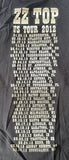 Anvil Men's ZZ Top Tour 2012 Black Short Sleeve Shirt Size Medium