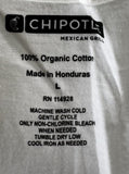 Men's Chipotle Mexican Grill Responsibly Raised Graphic White Shirt Size Large