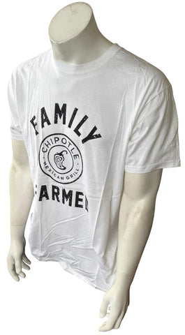 Men's Chipotle Mexican Grill Family Farmed Graphic White Shirt Size Large