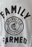 Men's Chipotle Mexican Grill Family Farmed Graphic White Shirt Size Large
