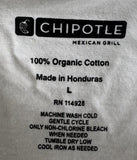 Men's Chipotle Mexican Grill Family Farmed Graphic White Shirt Size Large