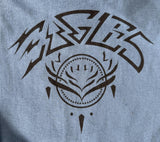 Gildan Men's Eagles Skull Graphic Blue Short Sleeve Shirt Size Small