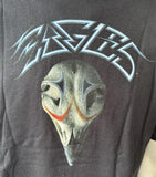 Anvil Men's Eagles Skull Graphic Black Short Sleeve Shirt Size Large