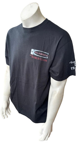 Gildan Men's Seal & Design Inc. We Are World Class Graphic Black Shirt Size L