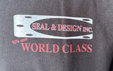 Gildan Men's Seal & Design Inc. We Are World Class Graphic Black Shirt Size L