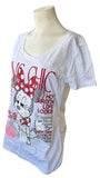 Disney Women's Minnie Mouse NYC Chic White Short Sleeve Shirt Size Medium