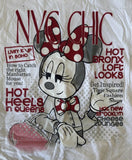 Disney Women's Minnie Mouse NYC Chic White Short Sleeve Shirt Size Medium