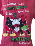 Disney Mickey Mouse & Minnie What Happens Under The Mistletoe Stays NYC Size M