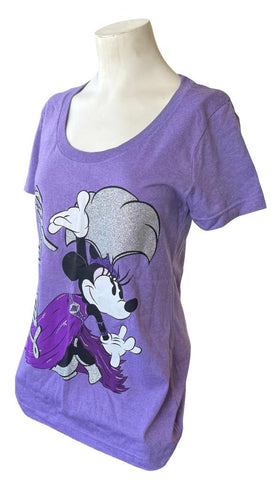 Disney Women's Minnie Mouse Dancing Las Vegas Purple Shirt Size Medium