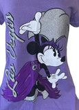 Disney Women's Minnie Mouse Dancing Las Vegas Purple Shirt Size Medium