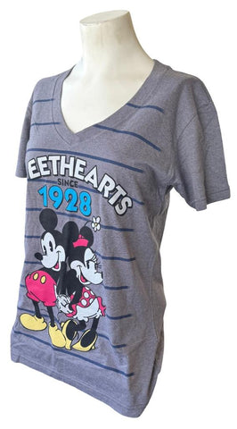 Disney Women's Mickey Mouse & Minnie Mouse Sweethearts Since 1928 Shirt Size M