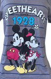 Disney Women's Mickey Mouse & Minnie Mouse Sweethearts Since 1928 Shirt Size M