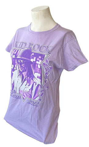 Gildan Women's Kid Rock Tour 2012 Graphic Purple Short Sleeve Shirt Size Large