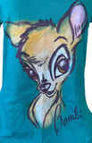 Disney Women's Bambi Graphic Teal Short Sleeve Shirt Size Medium