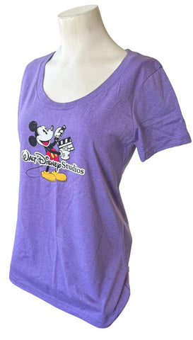 Disney Women's Mickey Mouse Walt Disney Studios Purple Shirt Size Medium