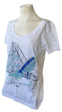 Disney Women's Cinderella Left My Shoe In San Francisco White Shirt Size Medium