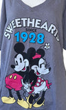 Disney Women's Mickey Mouse & Minnie Mouse Sweethearts Since 1928 Shirt Size 3XL