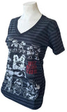 Disney Women's Mickey Mouse & Minnie Mouse Through The Years Black Shirt Size M