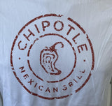 Loomstate Men's Chipotle Mexican Grill Logo Graphic White Shirt Size Small