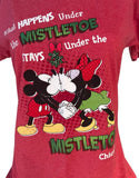 Disney Mickey Mouse & Minnie What Happens Under The Mistletoe Chicago Shirt M