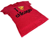 Disney Girls I Love Chicago Mickey Mouse Pizza Graphic Short Sleeve Shirt Size M