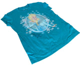 Disney Girls Frozen Elsa Snow Queen Graphic Blue Short Sleeve Shirt Size Medium