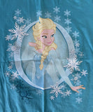 Disney Girls Frozen Elsa Snow Queen Graphic Blue Short Sleeve Shirt Size Medium