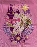 Disney Girls Tangled Rapunzel Graphic Pink Short Sleeve Shirt Size Medium