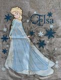 Disney Girls Frozen Elsa Graphic Gray Short Sleeve Shirt Size Small