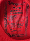 Disney Girls Classic Minnie Mouse Hearts Graphic Red Short Sleeve Shirt Size M