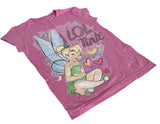 Disney Girls Tinker Bell LOL Tink Graphic Pink Short Sleeve Shirt Size Small