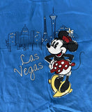 Disney Girls Classic Minnie Mouse Las Vegas Blue Short Sleeve Shirt Size Medium