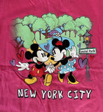 Disney Girls Mickey Mouse & Minnie Central Park New York City Pink Shirt Size M