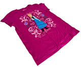 Disney Girls Frozen Anna Graphic Pink Short Sleeve Shirt Size Large
