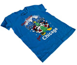 Disney Girls Mickey Mouse & Minnie Happy Holidays From Chicago Blue Shirt Size M