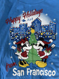 Disney Girls Mickey Mouse & Minnie Happy Holidays From San Francisco Shirt M