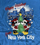 Disney Girls Mickey Mouse & Minnie Happy Holidays From New York City Shirt M