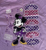 Disney Girls Minnie Mouse Chicago Graphic Purple Short Sleeve Shirt Size Medium