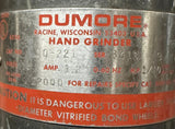 Dumore 10-221 Hand Grinder 1/10 HP 22000 RPM 115 VAC 1.2A 0-60 Hz