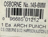 C.S. Osborne No. 149-6MM Arch Punch 6mm Round Hole Steel