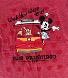 Disney Girls Minnie Mouse Wish You Were Here San Francisco Red Shirt Size Medium