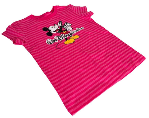 Disney Girls Mickey Mouse Walt Disney Studios Striped Shirt Size Medium