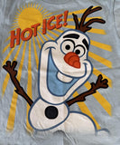 Disney Boys Frozen Olaf Hot Ice Graphic Blue Short Sleeve Shirt Size Small