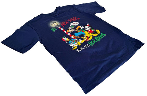 Disney Boys Mickey Mouse Pluto Donald Goofy In New York For The Holidays Shirt M