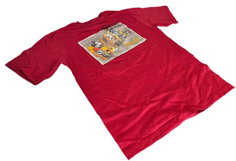 Disney Boys Mickey Mouse Las Vegas Nevada Postcard Red Shirt Size Large